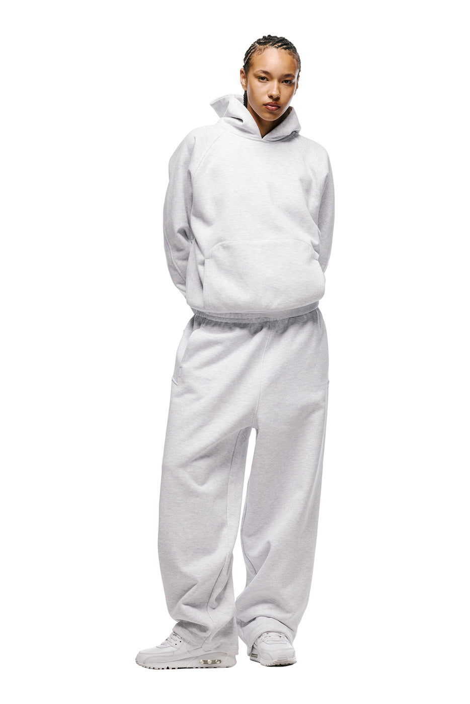 LIL CALM HOODIE HELLGRAU MELIERT