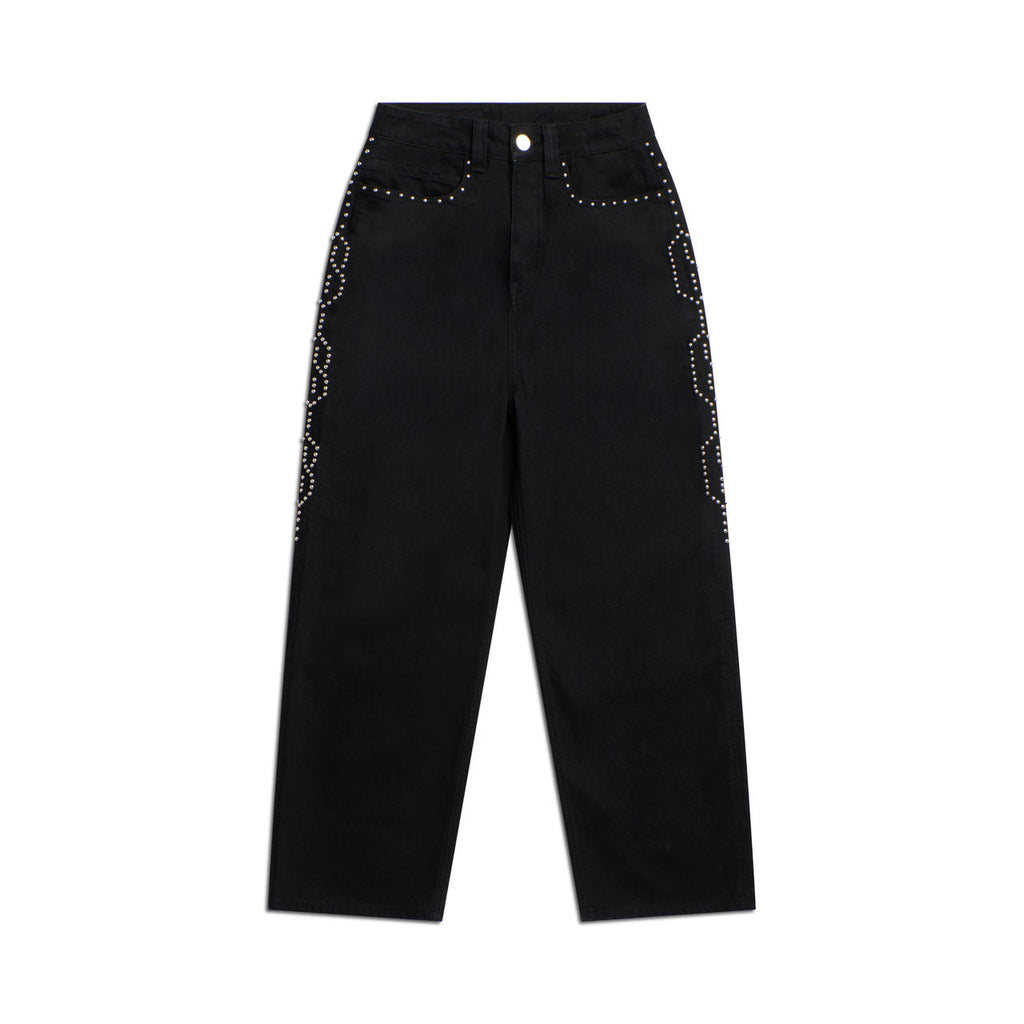 SCHWARZE NIETEN-JEANS