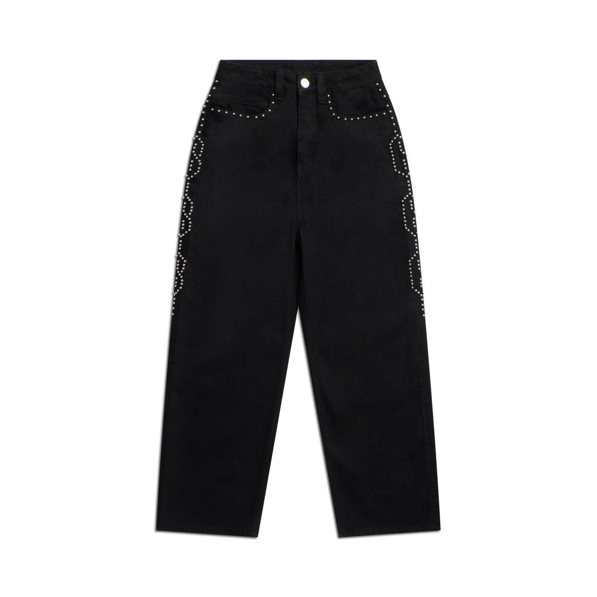 SCHWARZE NIETEN-JEANS