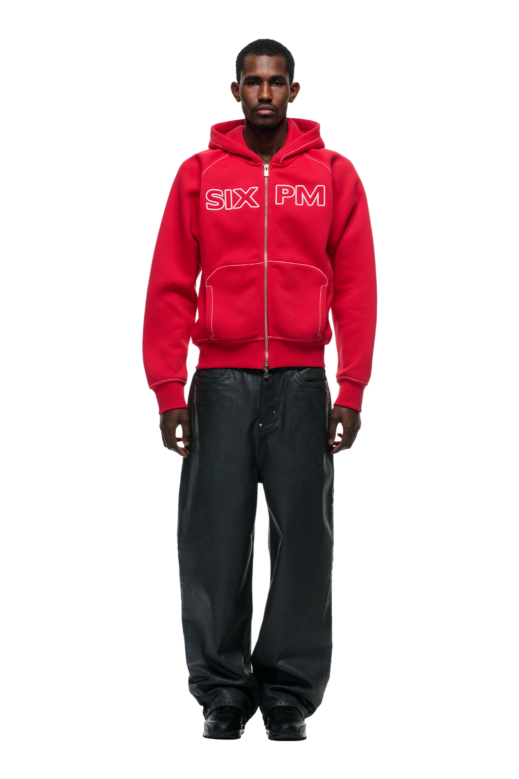 WORDMARK ZIPPER-HOODIE TOMATENROT