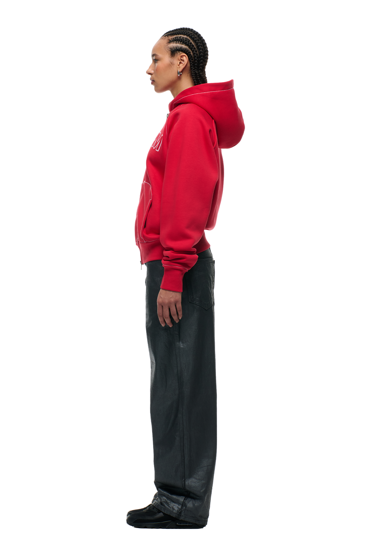 WORDMARK ZIPPER-HOODIE TOMATENROT