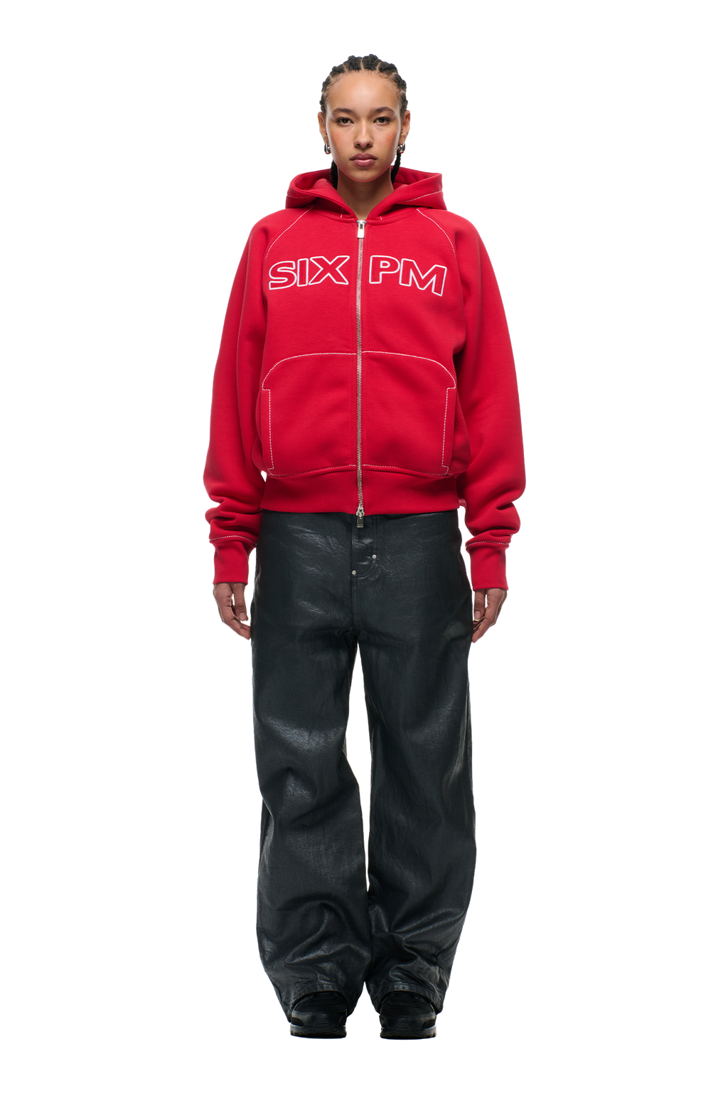 WORDMARK ZIPPER-HOODIE TOMATENROT