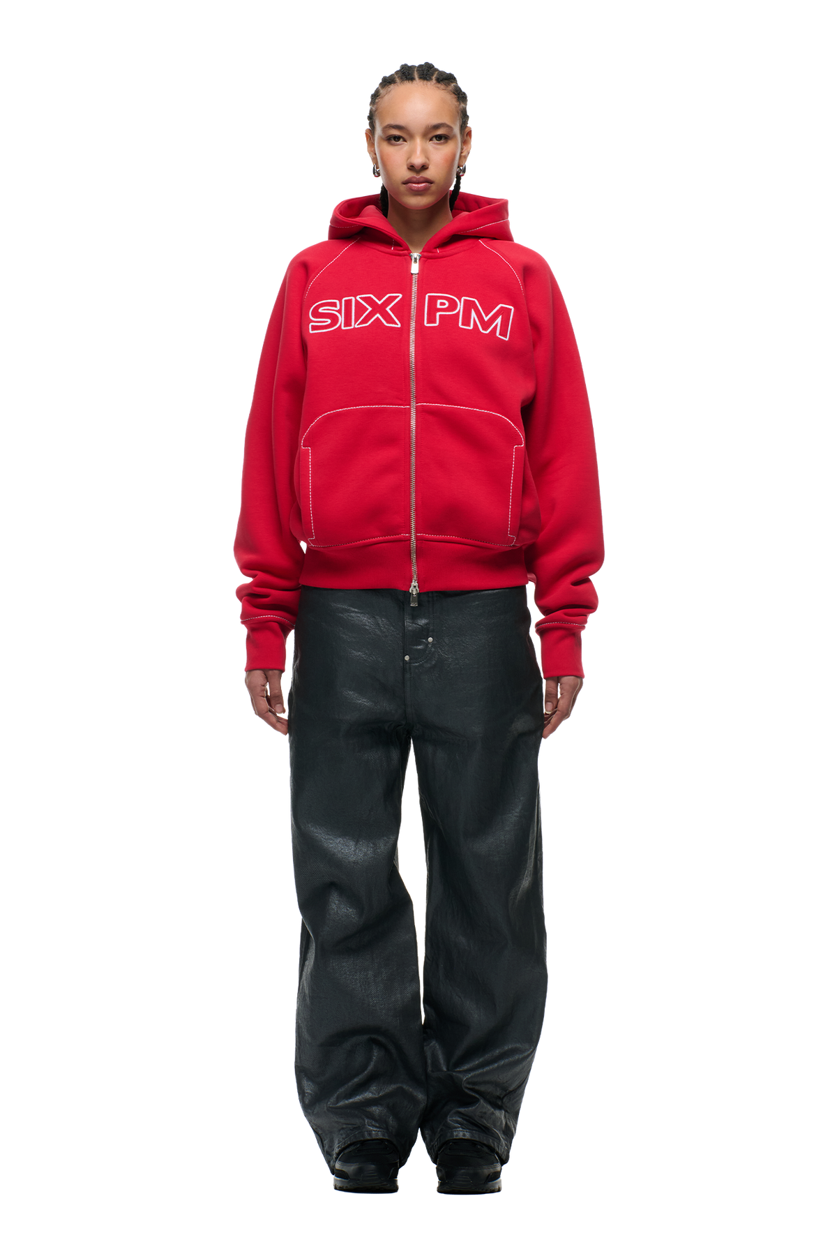 WORDMARK ZIPPER-HOODIE TOMATENROT