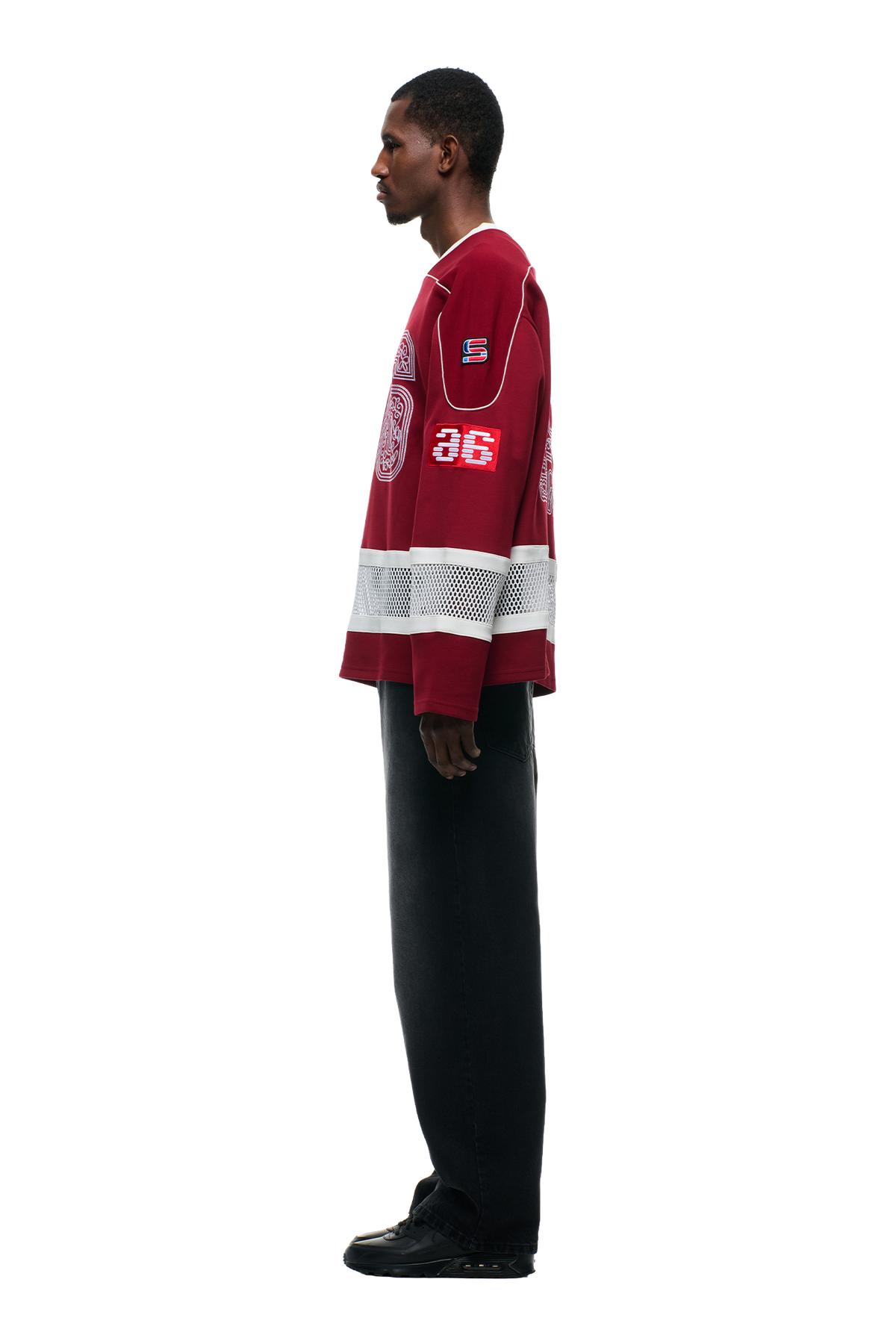 WEINROTES EISHOCKEY-TRIKOT-ORNAMENT