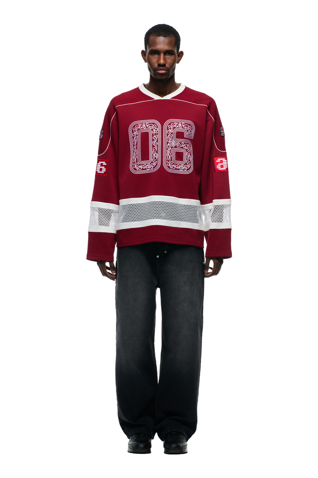 WEINROTES EISHOCKEY-TRIKOT-ORNAMENT