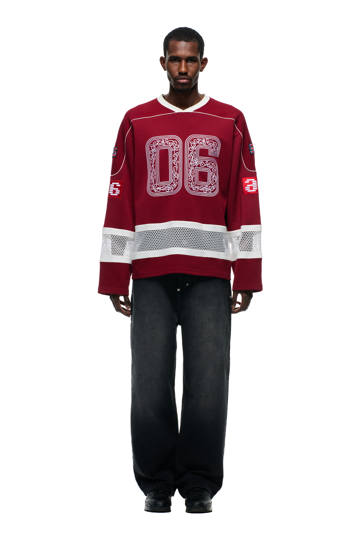 WEINROTES EISHOCKEY-TRIKOT-ORNAMENT