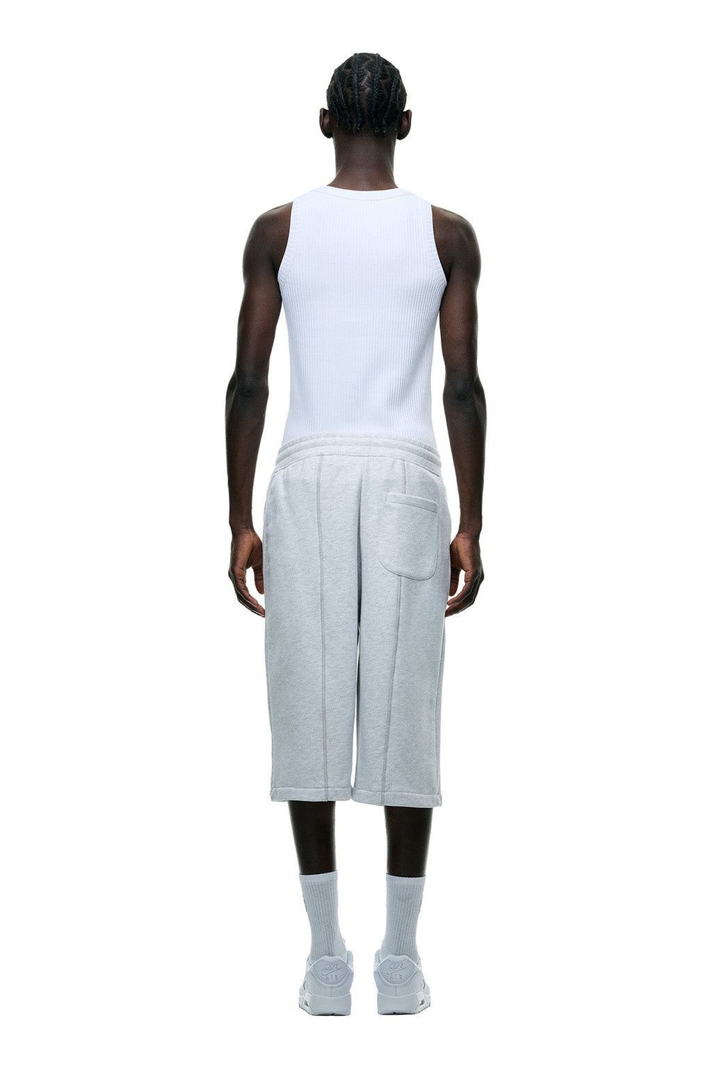 6PM+ LANGE SHORTS HELLGRAU MELIERT