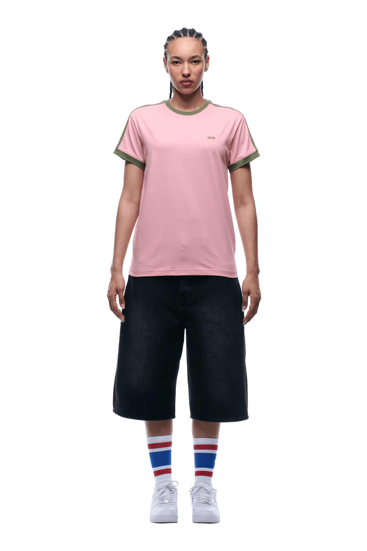 SLIM-FIT RINGER-T-SHIRT PINK