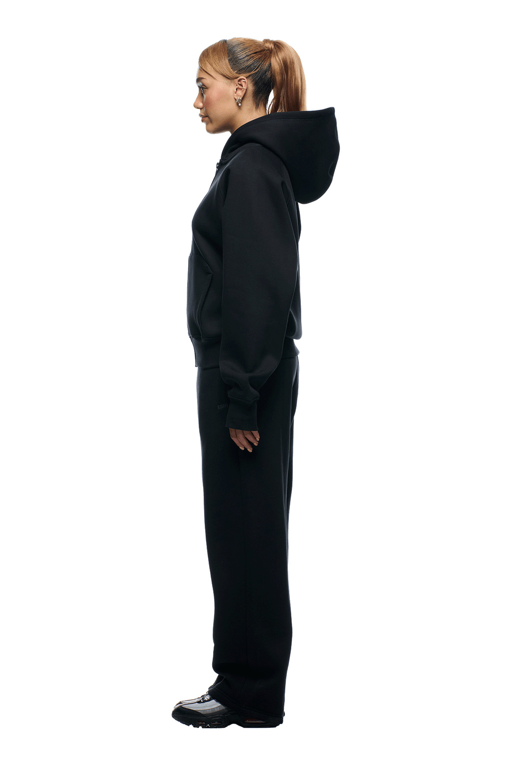 6PM+ SLIM ZIP-HOODIE FADED BLACK
