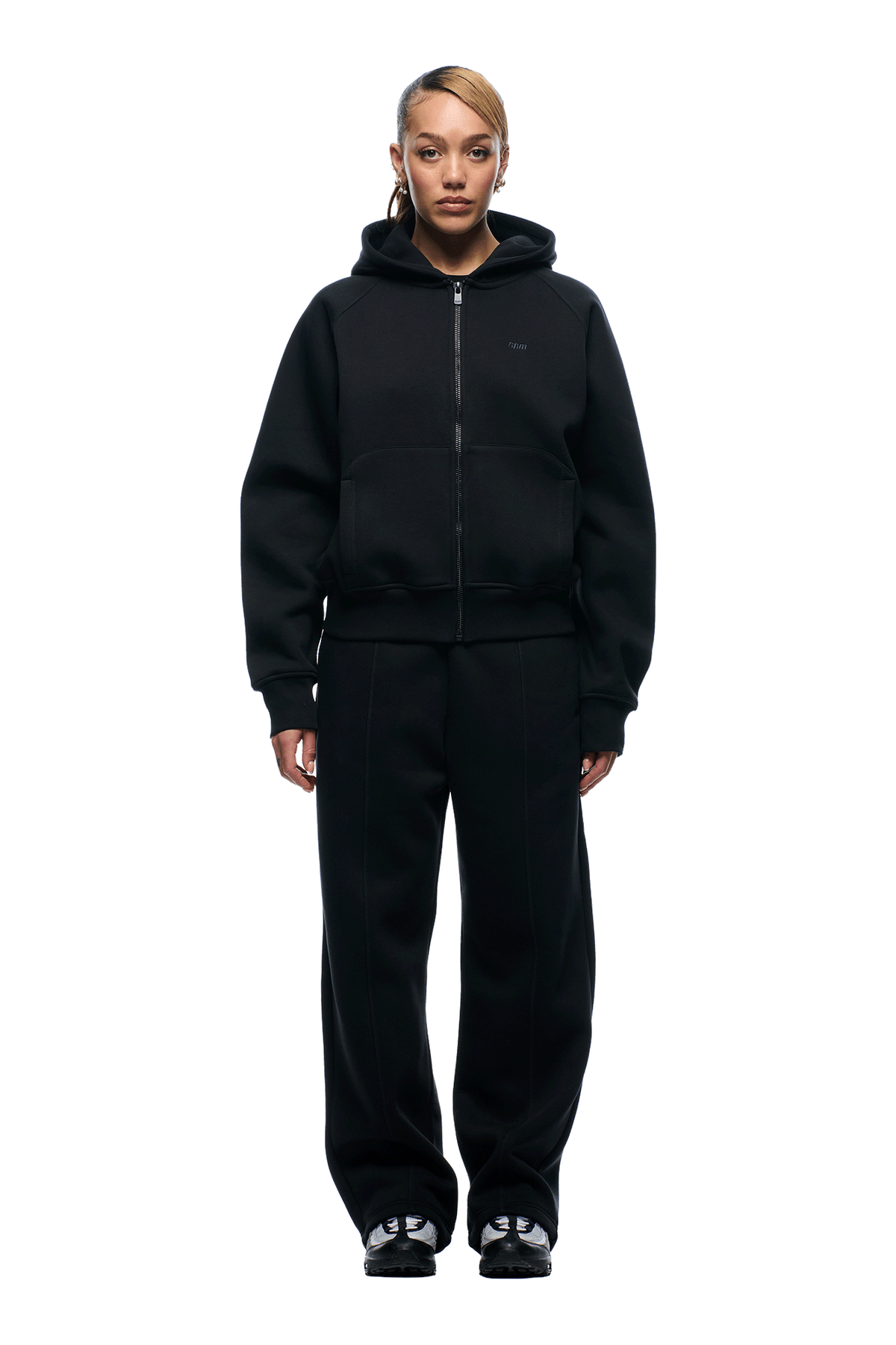 6PM+ SLIM ZIP-HOODIE FADED BLACK