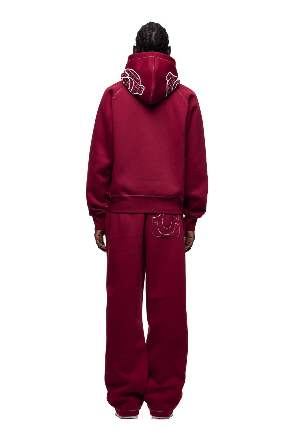 ICONS ZIP-HOODIE IN BURNED RED