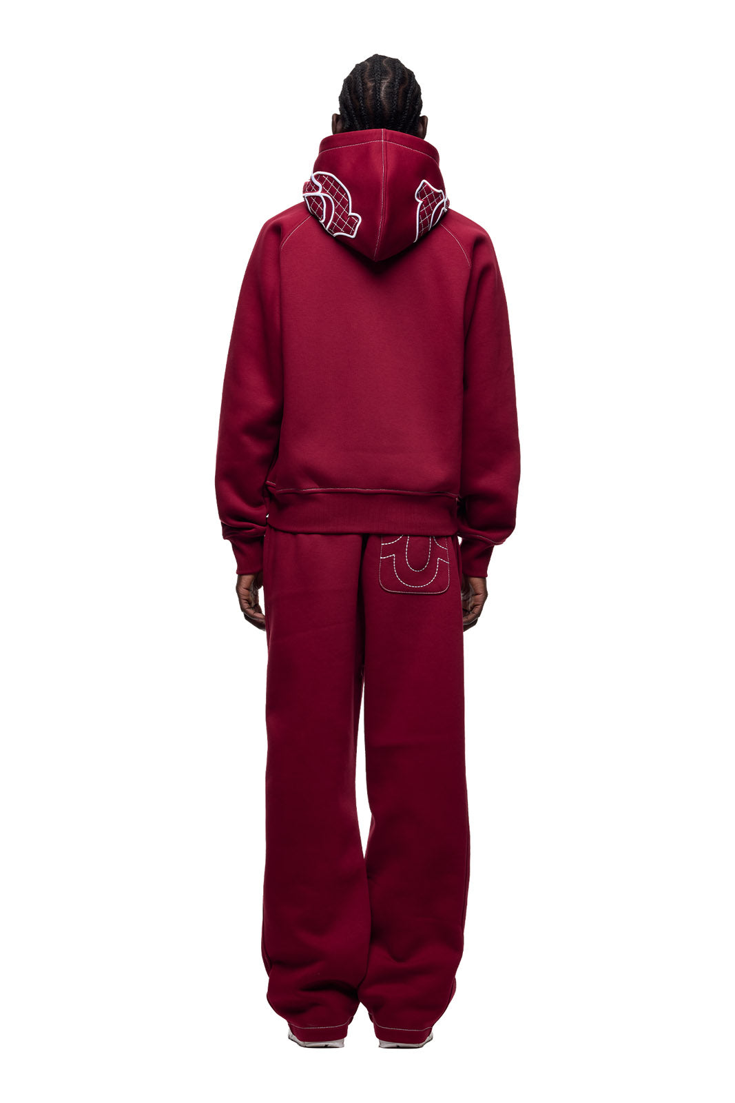 ICONS ZIP-HOODIE IN BURNED RED