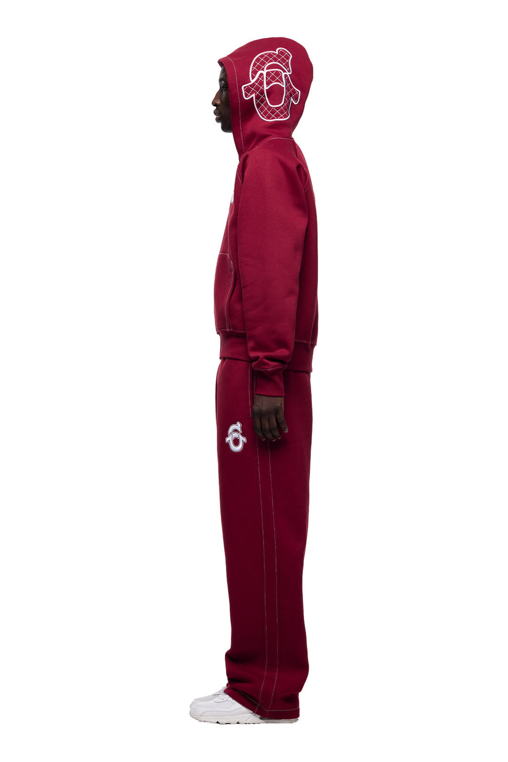 ICONS ZIP-HOODIE IN BURNED RED
