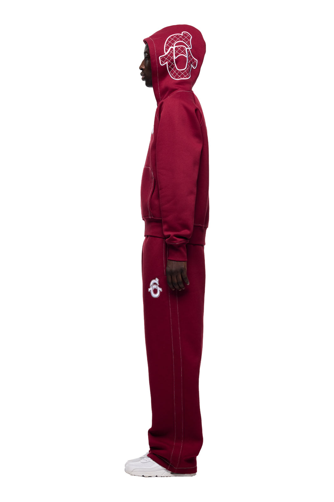ICONS ZIP-HOODIE IN BURNED RED
