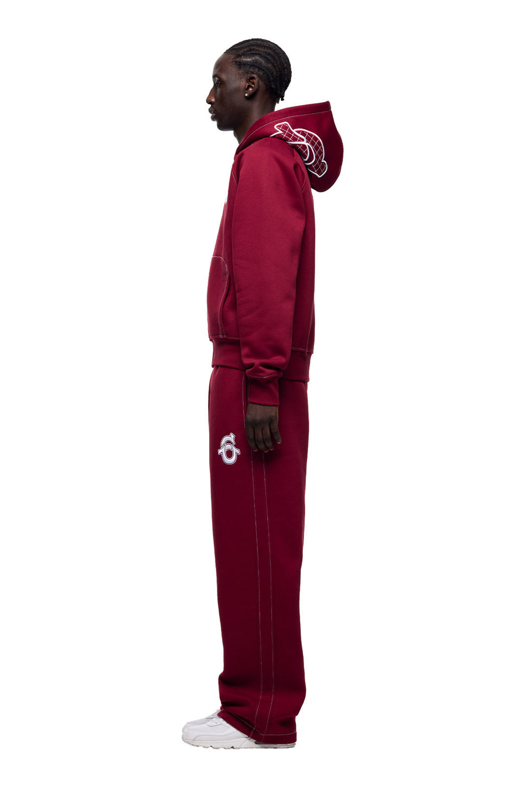 ICONS ZIP-HOODIE IN BURNED RED