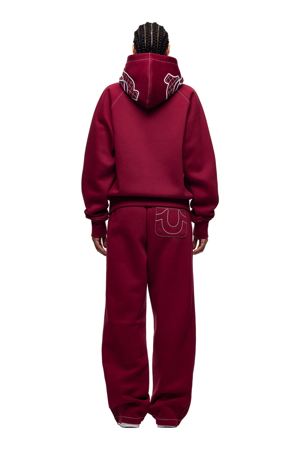 ICONS ZIP-HOODIE IN BURNED RED