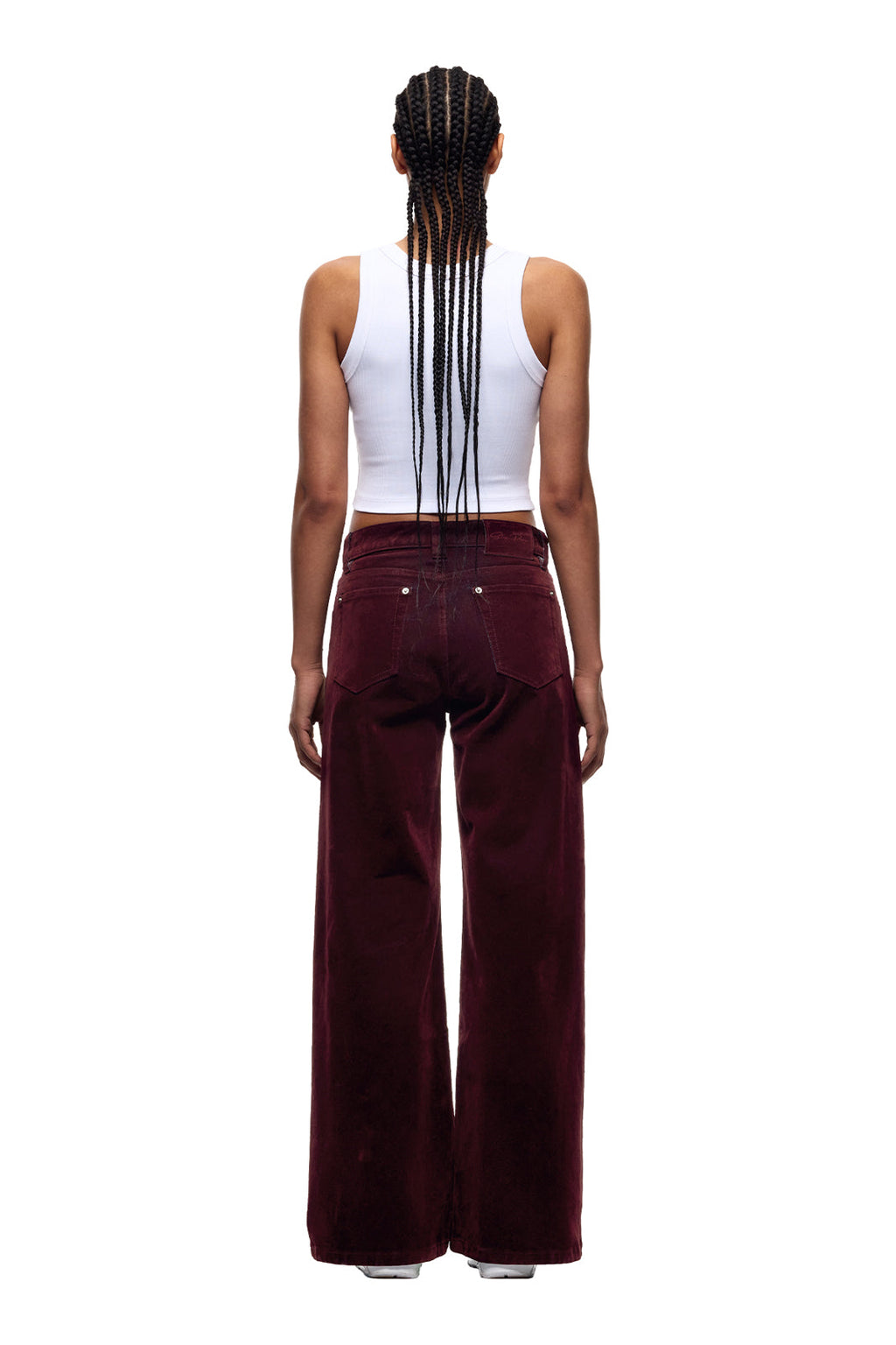 DAMEN VELVET DENIM BORDEAUXROT