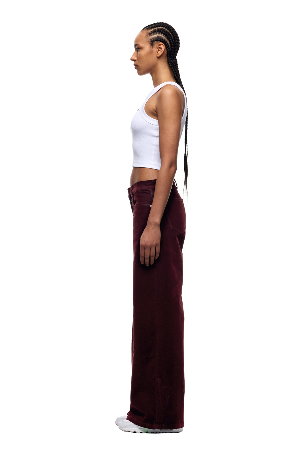 DAMEN VELVET DENIM BORDEAUXROT