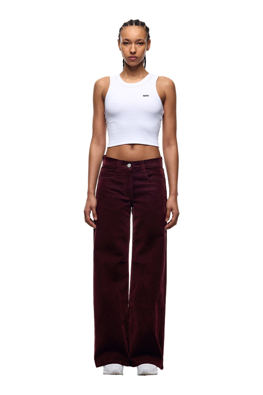 DAMEN VELVET DENIM BORDEAUXROT