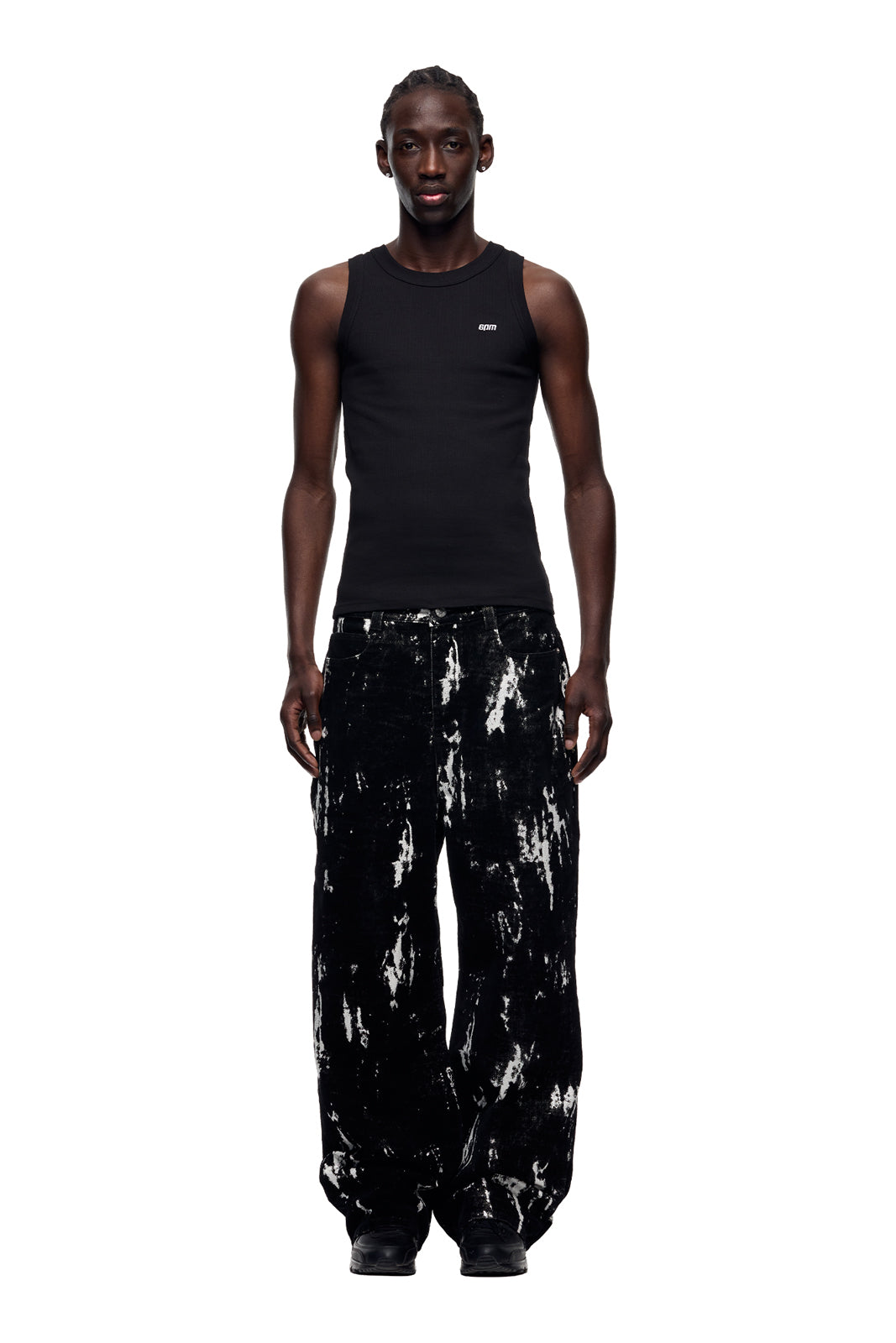 SPECKLED VELVET DENIM BLACK/WHITE