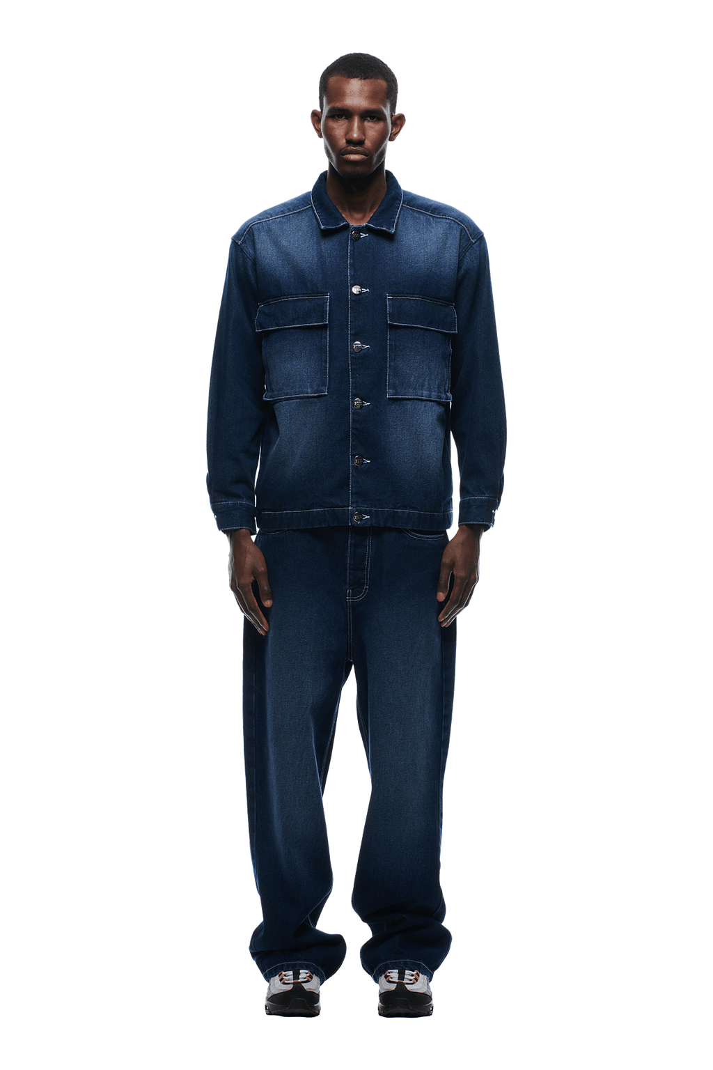 SCRIPT LOGO DENIM JACKET DARK BLUE
