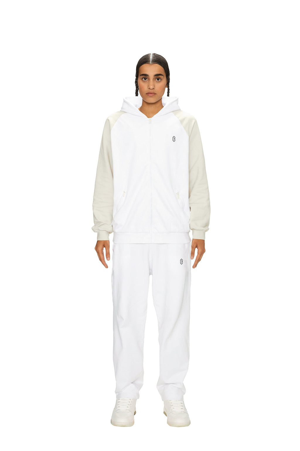 2-TONE HOODIE WEISS