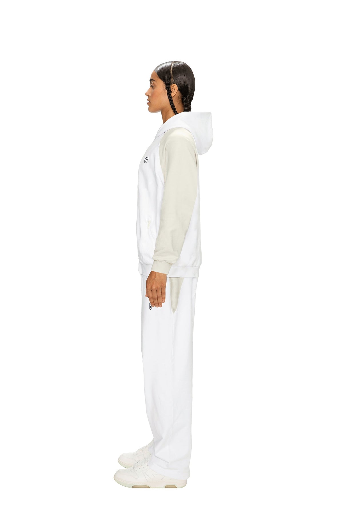 2-TONE HOODIE WEISS