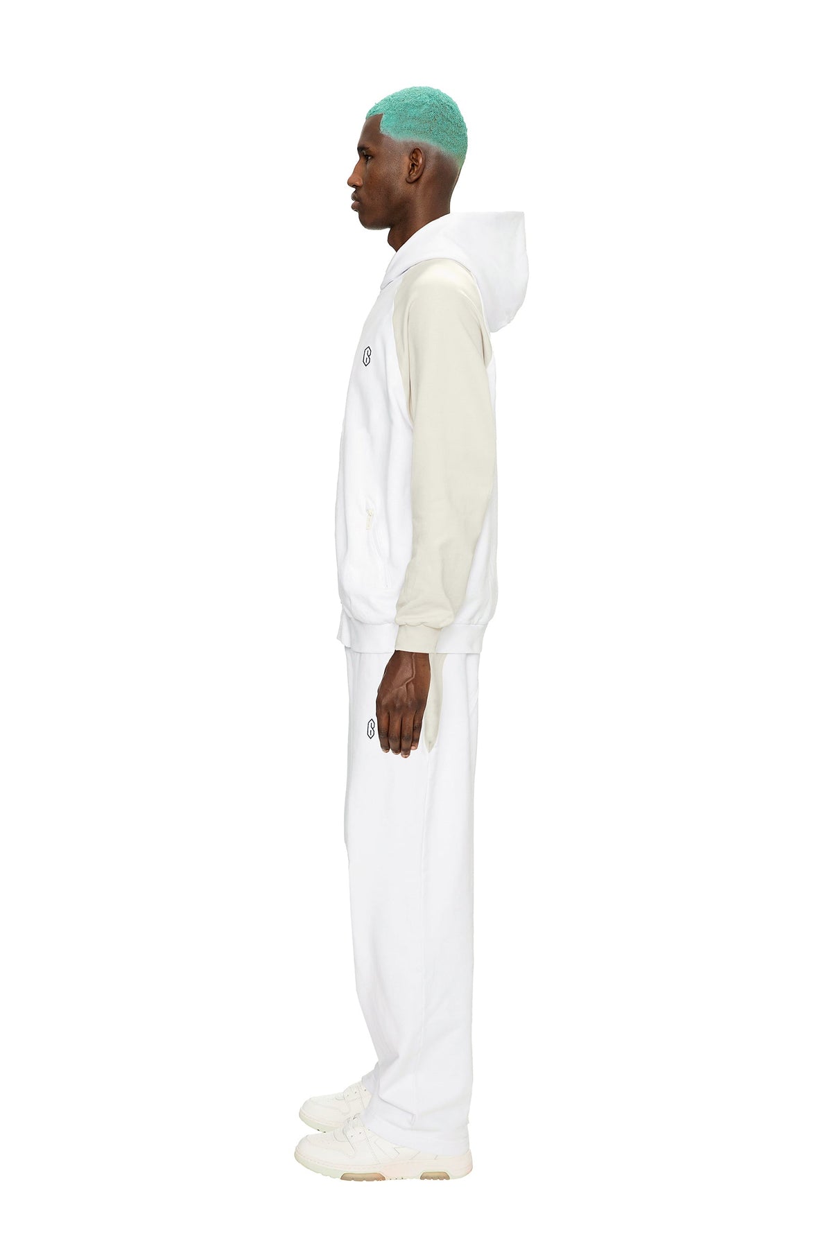 2-TONE HOODIE WEISS