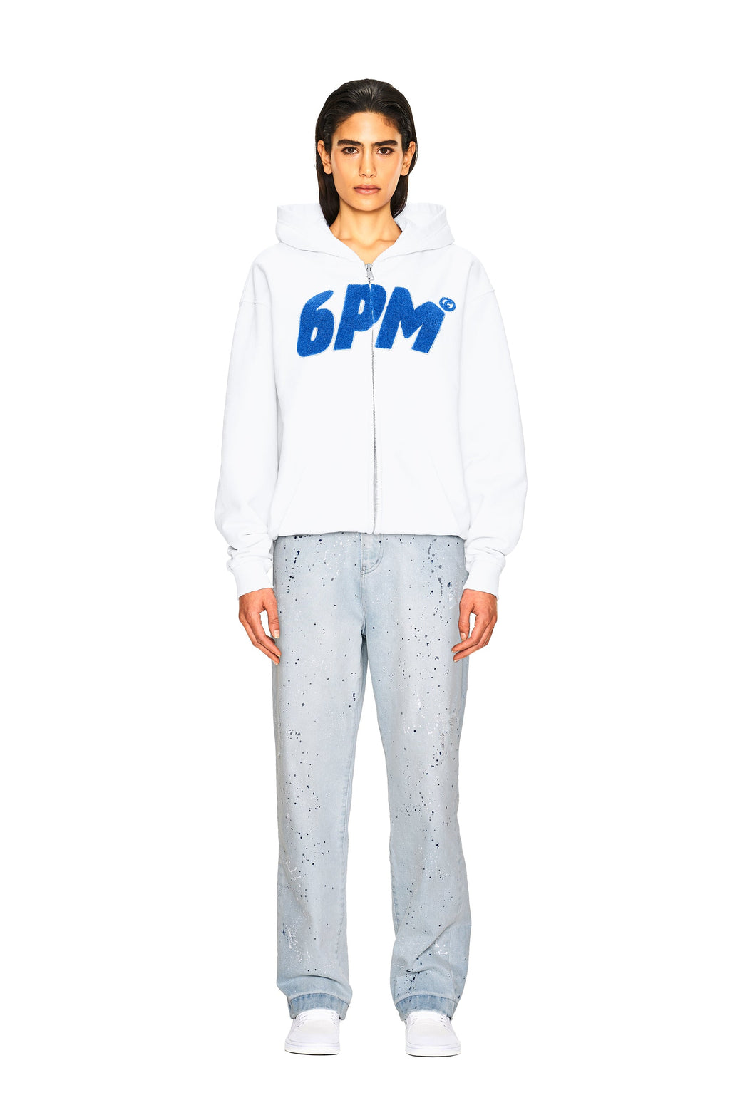 LOGO-ZIP-HOODIE WEISS