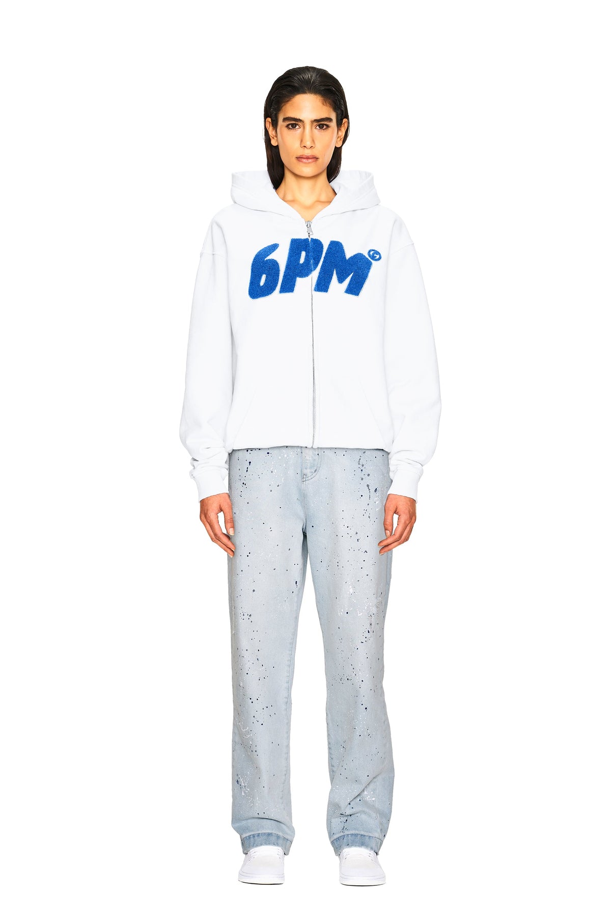 LOGO-ZIP-HOODIE WEISS