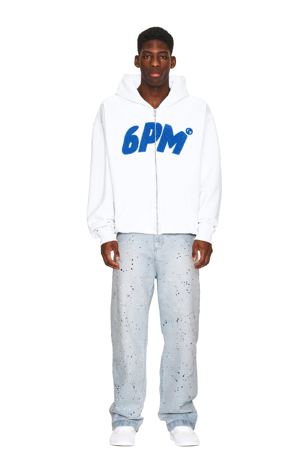 LOGO-ZIP-HOODIE WEISS