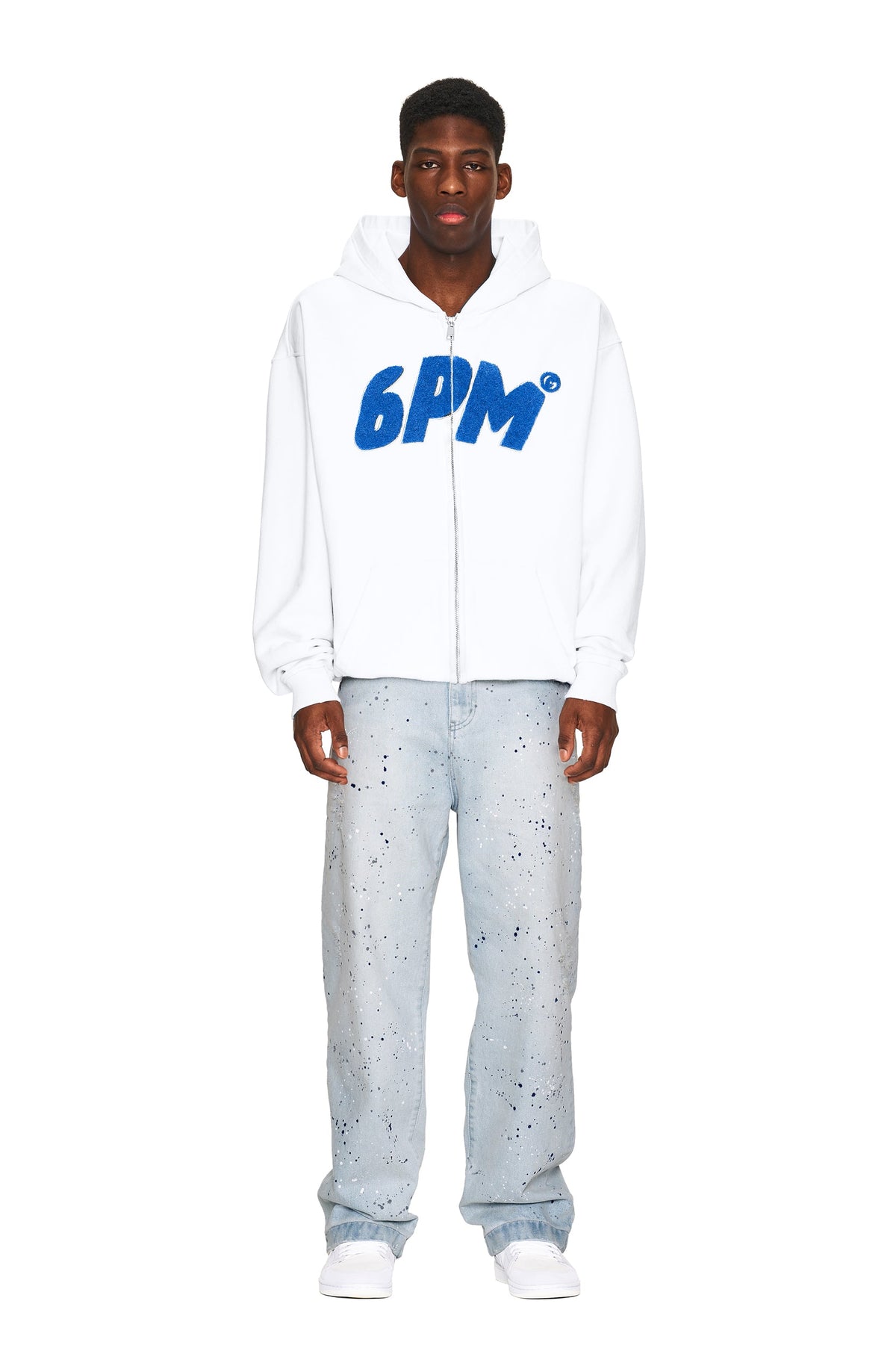 LOGO-ZIP-HOODIE WEISS