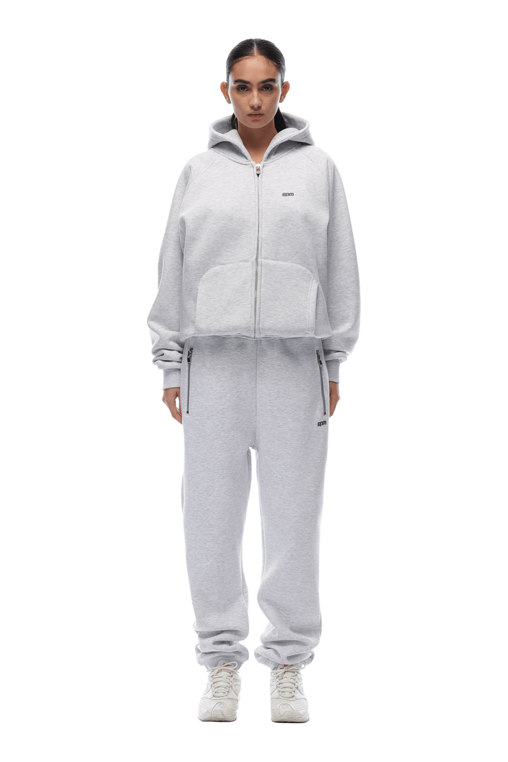 ZIP-HOODIE HELLGRAU