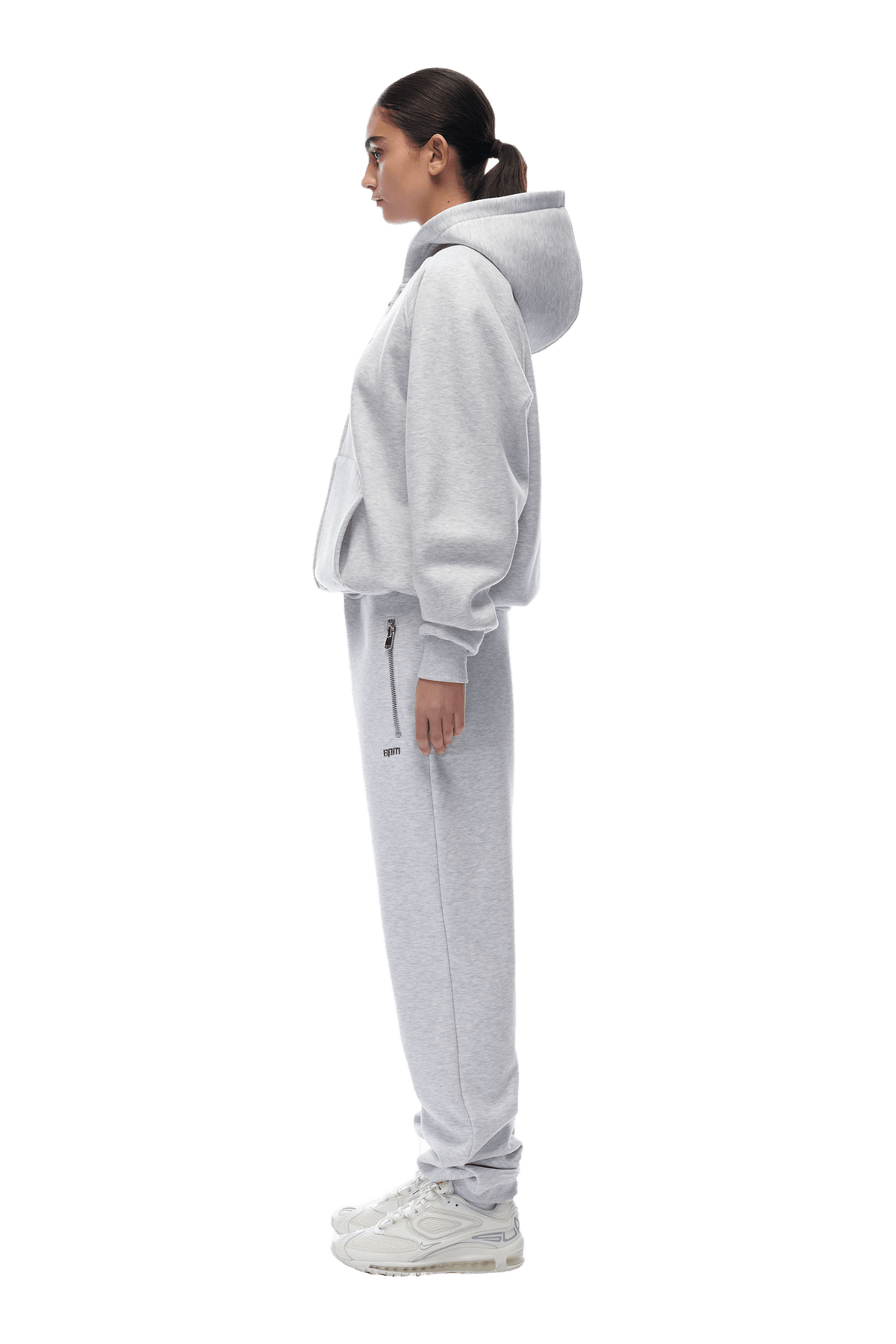 ZIP-HOODIE HELLGRAU