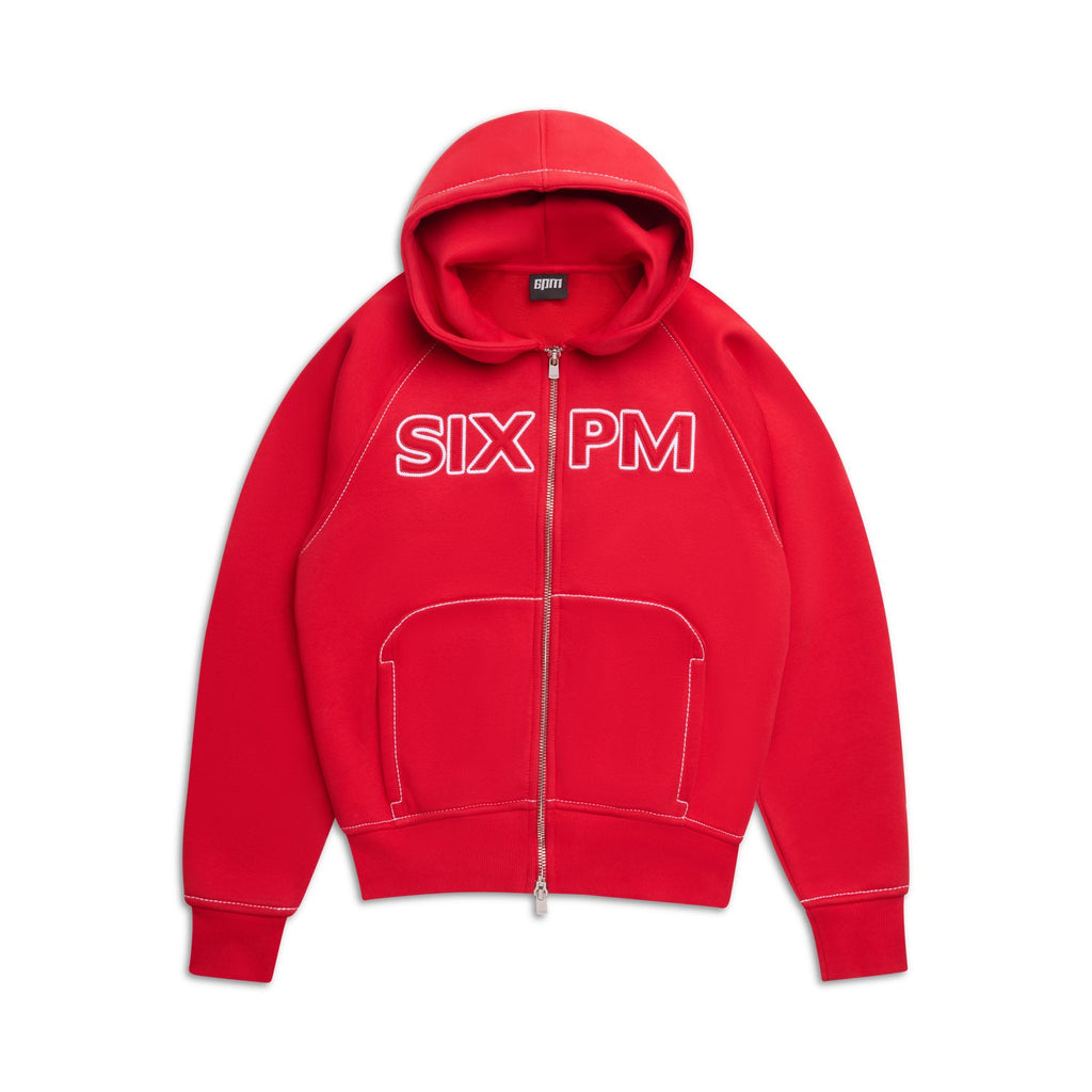 WORDMARK ZIPPER-HOODIE TOMATENROT
