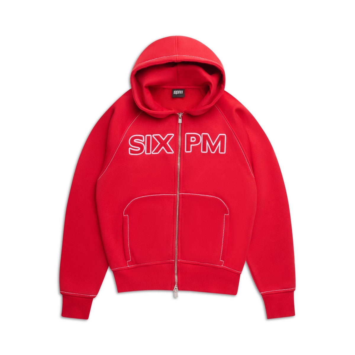 WORDMARK ZIPPER-HOODIE TOMATENROT