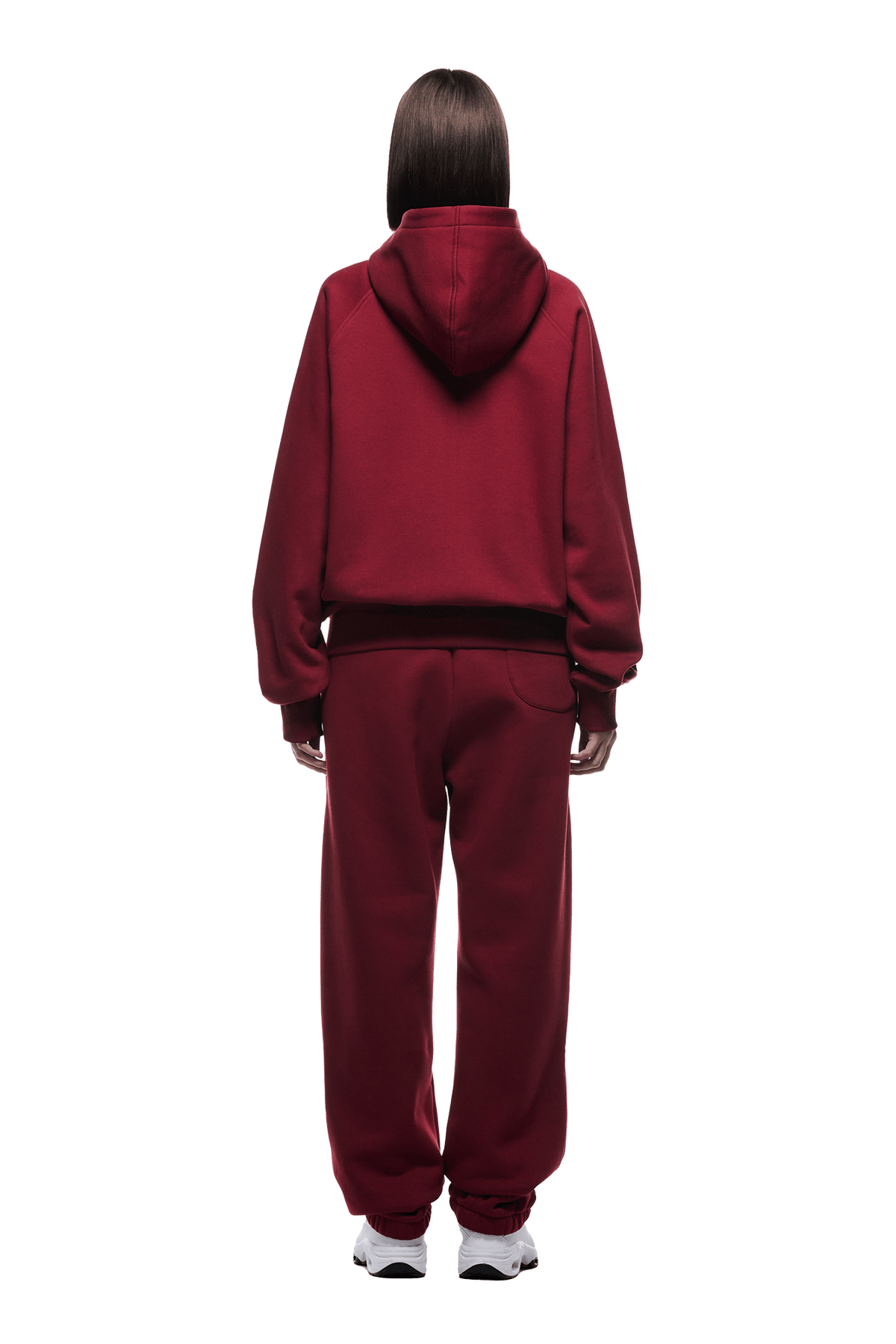 REISSVERSCHLUSS-HOODIE WEINROT