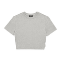 DAMEN CROPPED T-SHIRT GRAU MELIERT