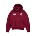 ICONS ZIP-HOODIE IN BURNED RED