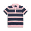 STRIPED JERSEY POLO INK NAVY / STRAWBERRY MILK
