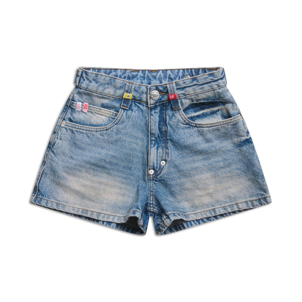 DAMEN-JEANSSHORTS MITTELBLAUER DENIM