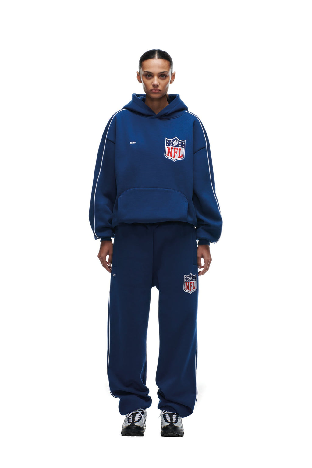 SHIELD LOGO KAPUZENPULLOVER BLAU