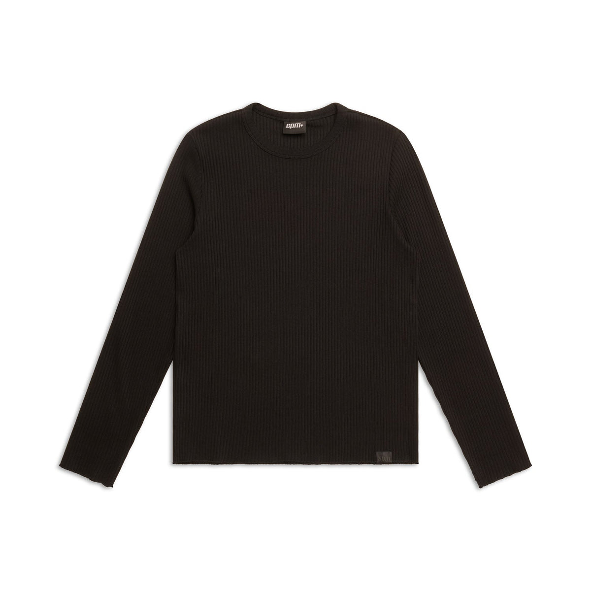 6PM+ RIBBED LS BLACK