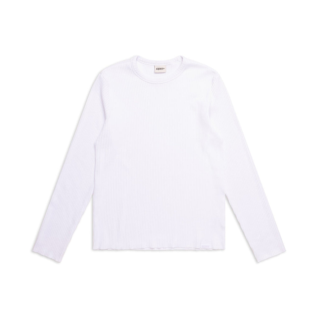 6PM+ LANGARM-RIPPSHIRT WEISS