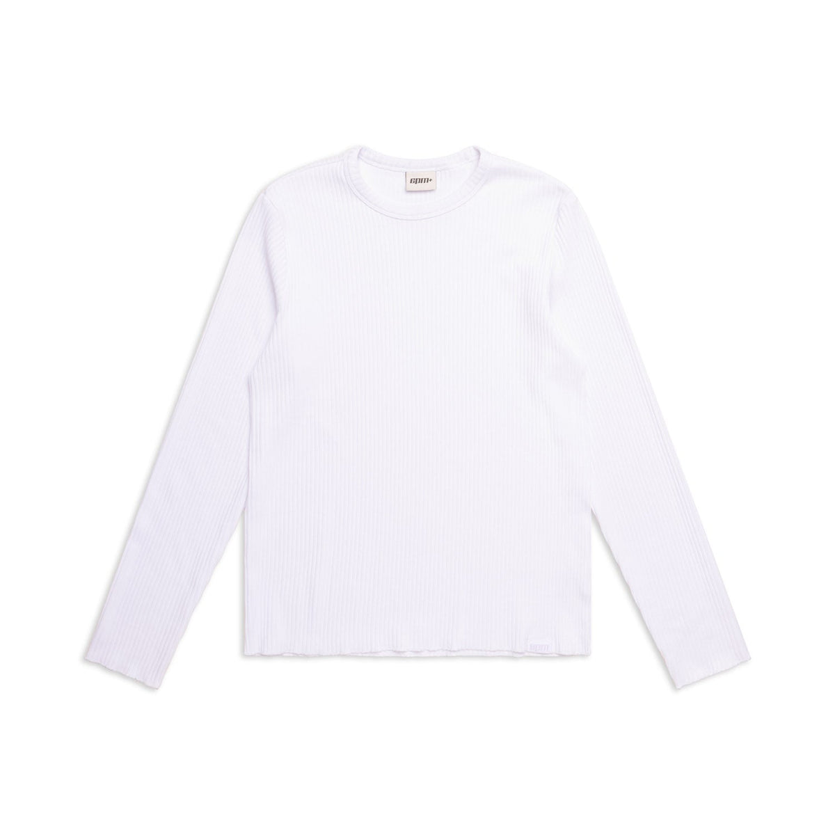 6PM+ LANGARM-RIPPSHIRT WEISS