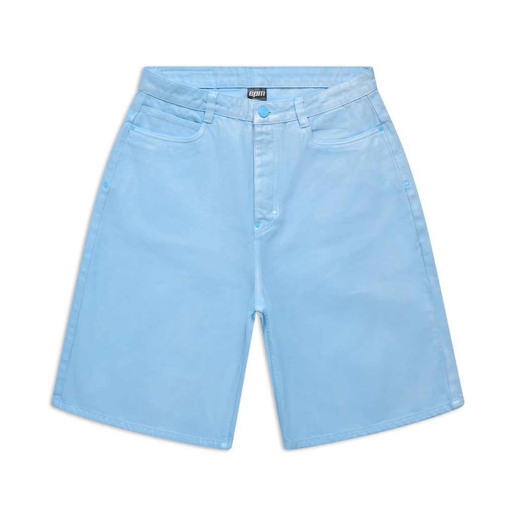 BESCHICHTETE JEANS-SHORTS HELLBLAU