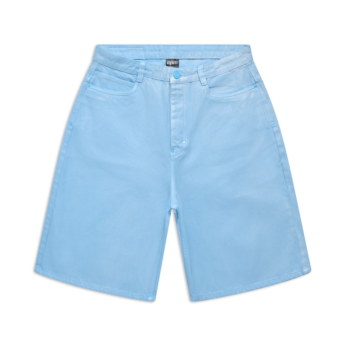 BESCHICHTETE JEANS-SHORTS HELLBLAU