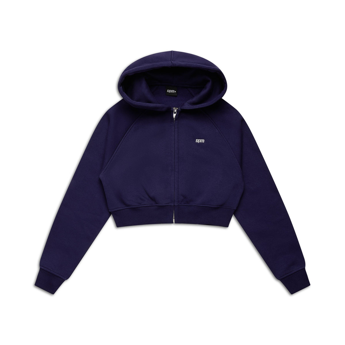 DAMEN-ZIP-HOODIE CROPPED ORBIT BLUE