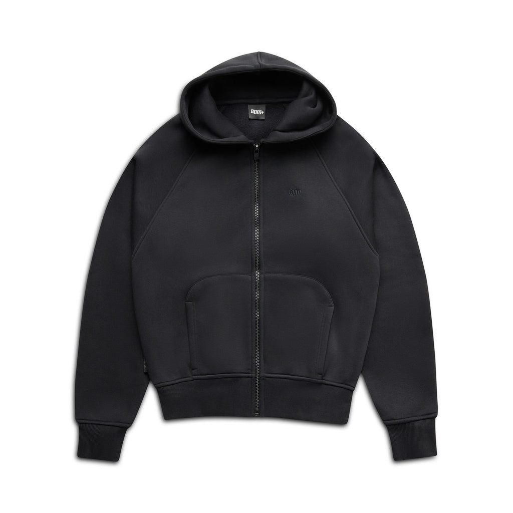 6PM+ SLIM ZIP-HOODIE FADED BLACK