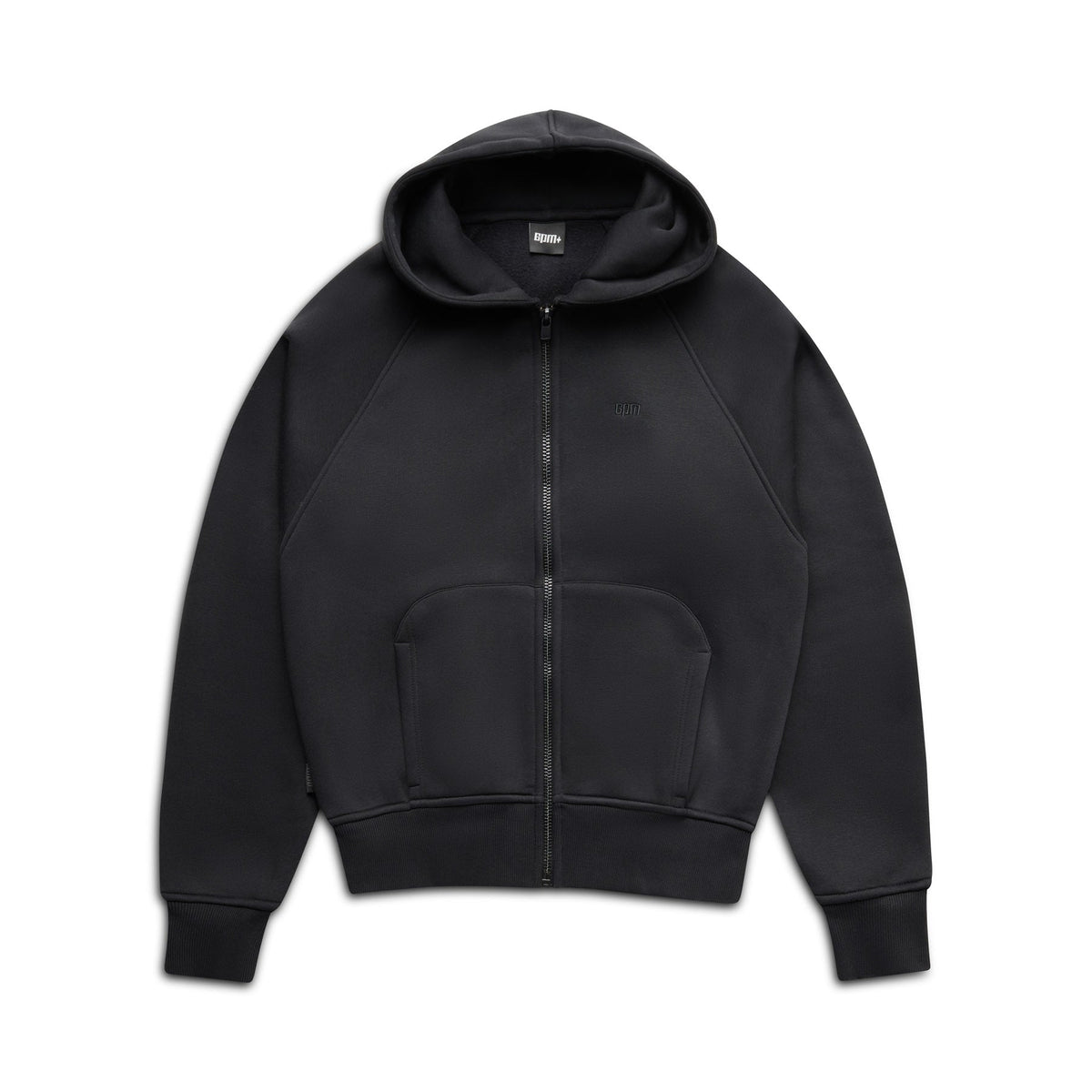 6PM+ SLIM ZIP-HOODIE FADED BLACK